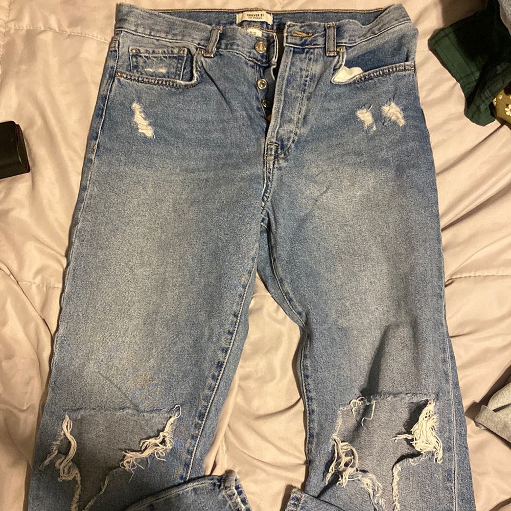 FOREVER 21 SIZE 28 HUGH WAISTED JEANS